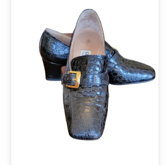 Celine Shoes Vintage Celine Buckle Heeled Loafers Poshmark